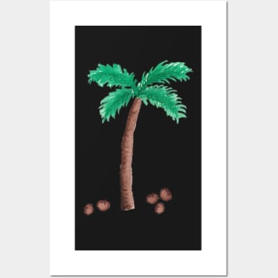 Palm Tree & Fallen Coconuts Posters and Art